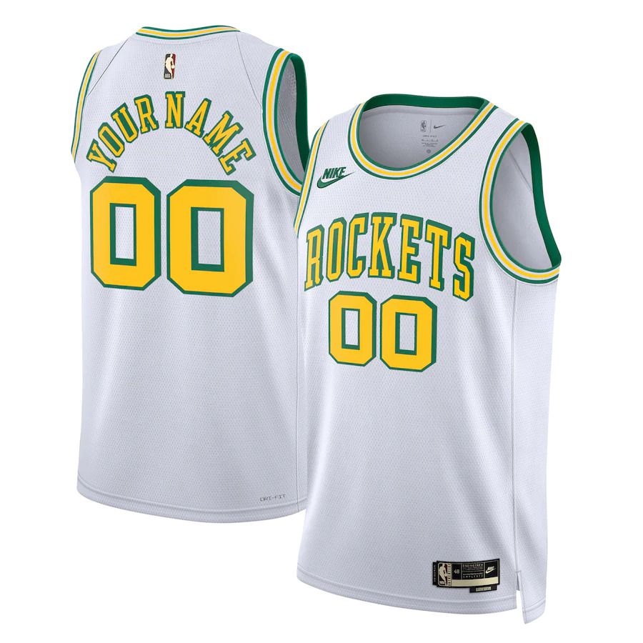 Men Houston Rockets Nike White Classic Edition 2022-23 Custom Swingman NBA Jersey->customized nba jersey->Custom Jersey